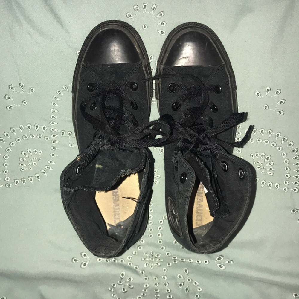 all black high top converse